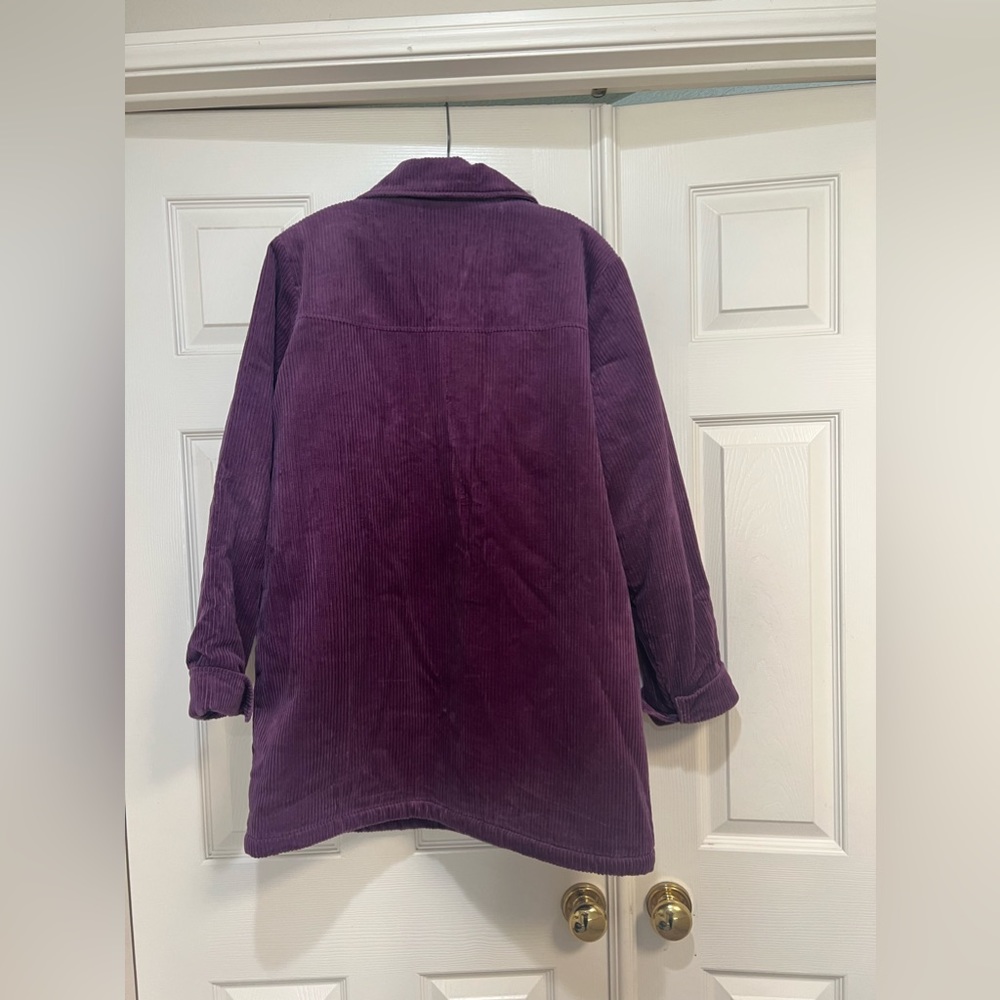 Vintage Corduroy Faux Sherpa Lined Barn purple Jacket house pea Coat size large - Picture 6 of 12